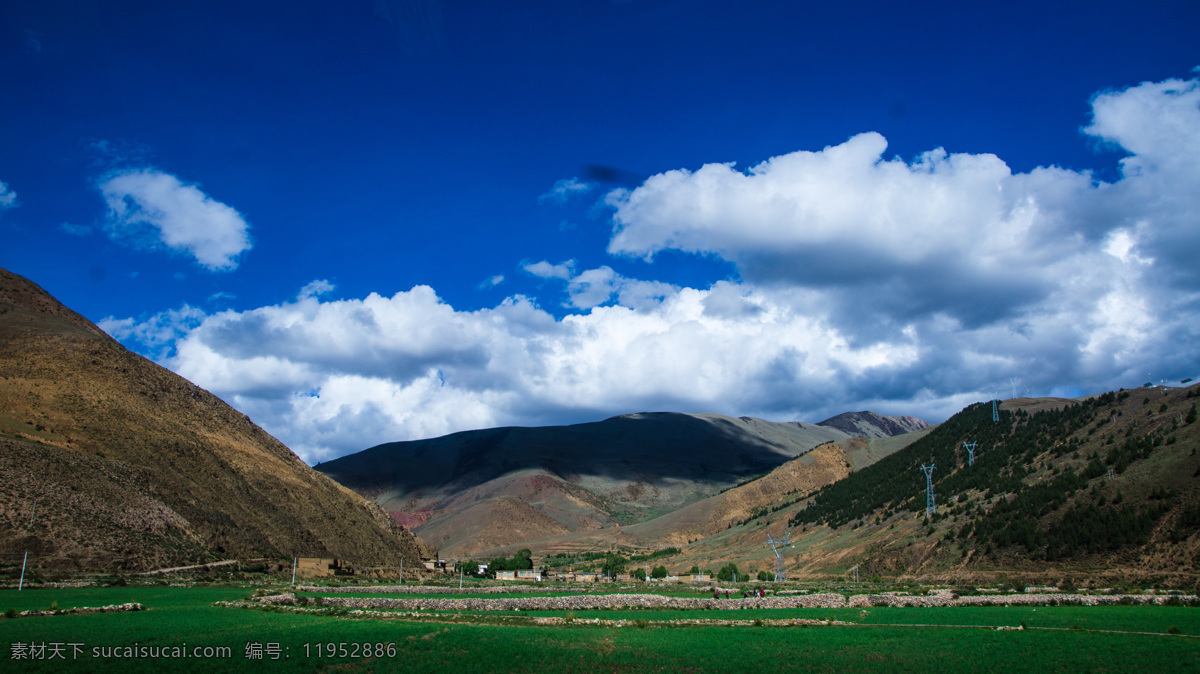 美丽 高原 风景 高清 山脉 山峰 高山 绿地 植物