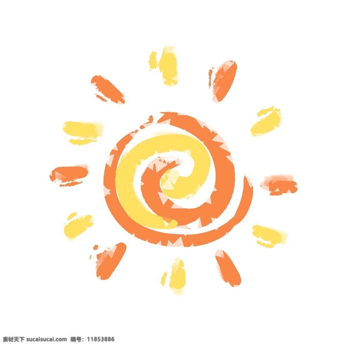 橙色 黄色 卡通 太阳 图标 卡通图标 夏季主题 夏日旅游 简约 夏日漫画 图案 手绘 花纹 装饰