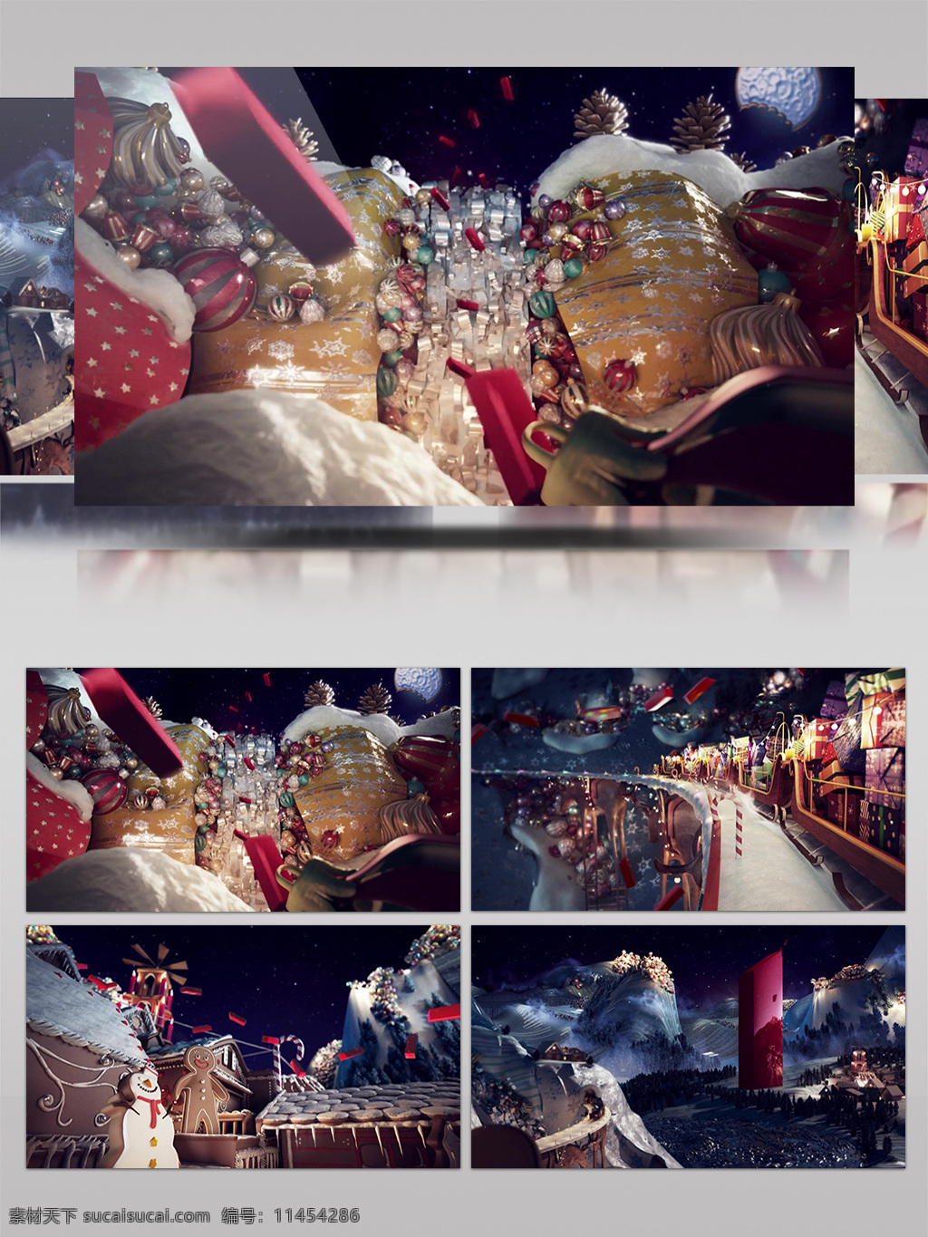 雪夜 庆祝 圣诞 视频 雪人 高清视频素材 视频素材 动态视频素材