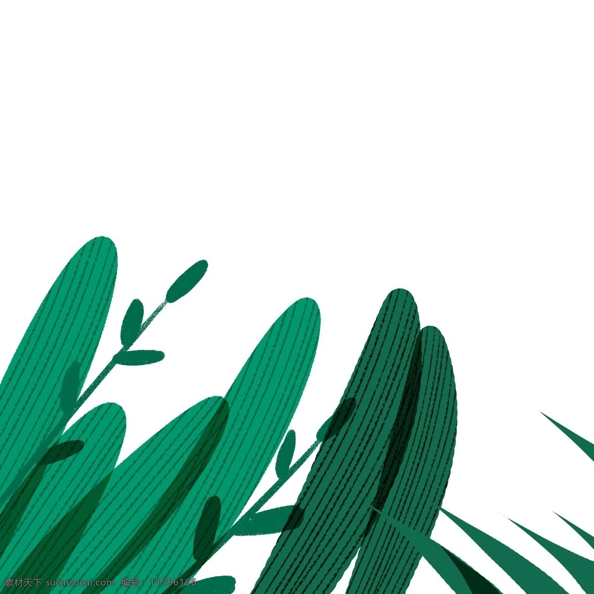 绿叶 植物 树叶 草 装饰 线条 绘画 插画元素 设计元素 卡通 彩色 简约 小清新 精致