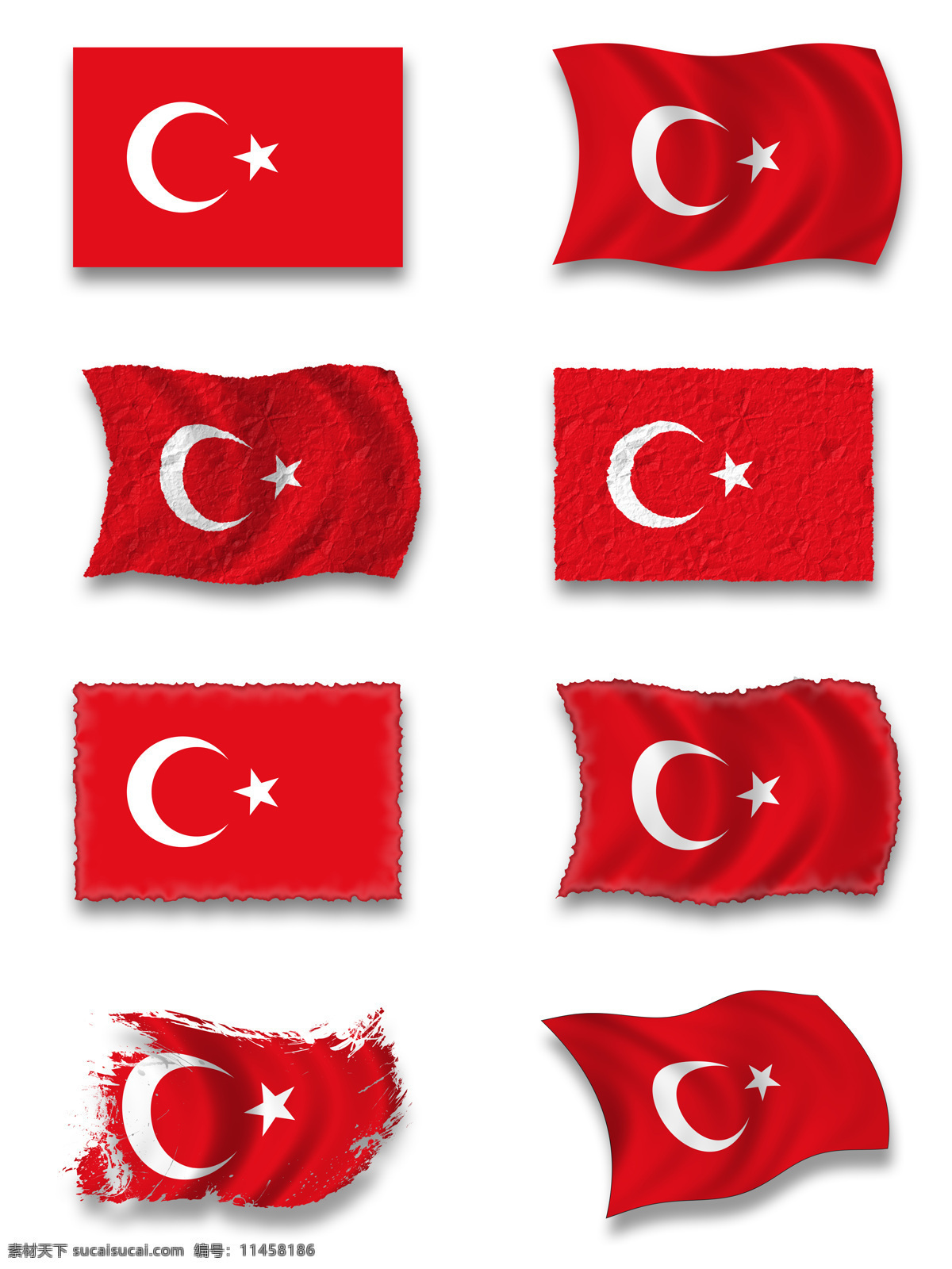 土耳其 国旗 标签 土耳其国旗 国旗标签 国旗图案 月亮星星 笔触 其他类别 生活百科 白色