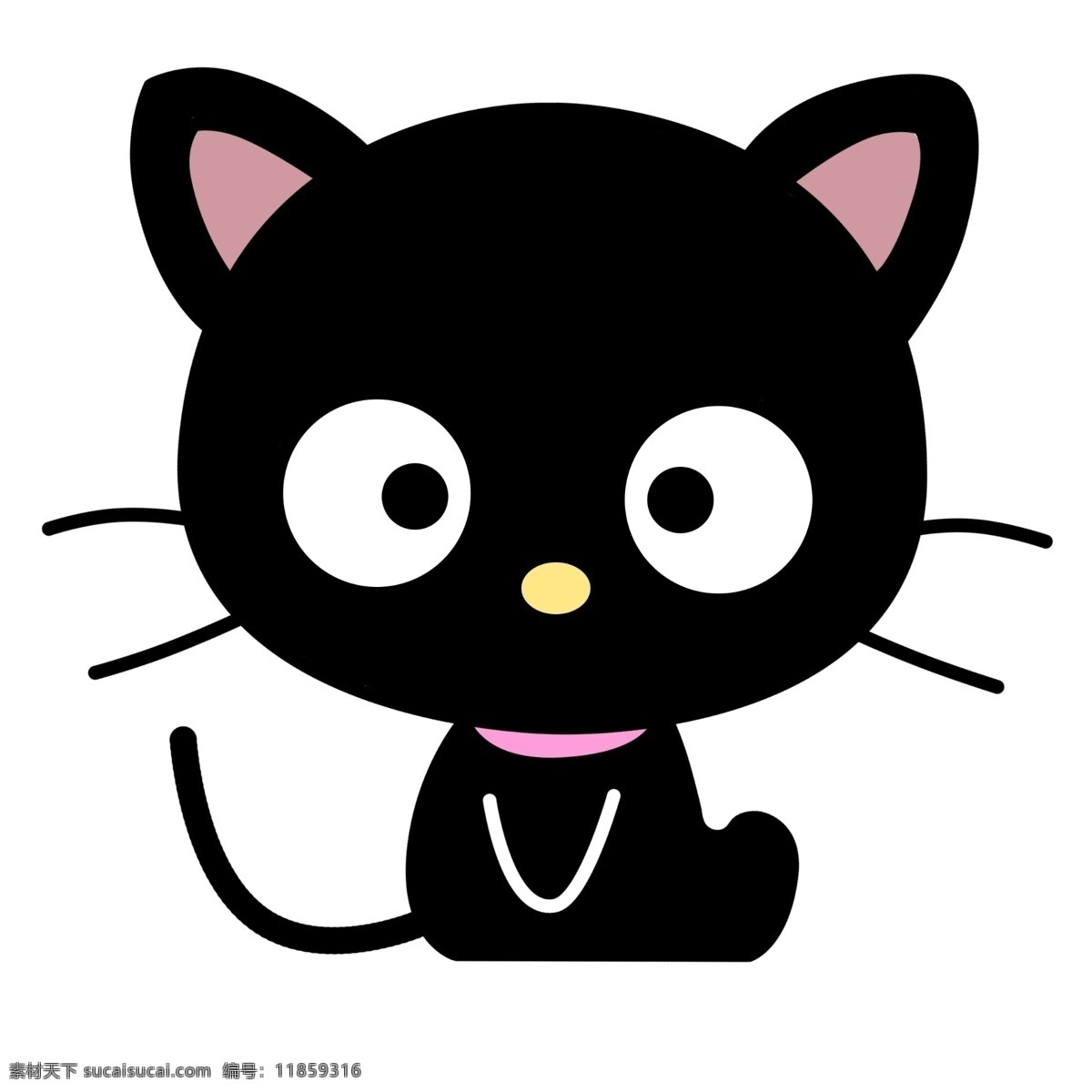 卡通 简 笔画 黑色 小 猫咪 简笔画 小猫咪 可爱 幼儿 儿童画 分层