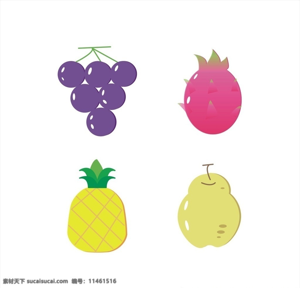 水果图标 图标 矢量水果 矢量图标 黑白图标 水果组合 水果剪影 手绘水果