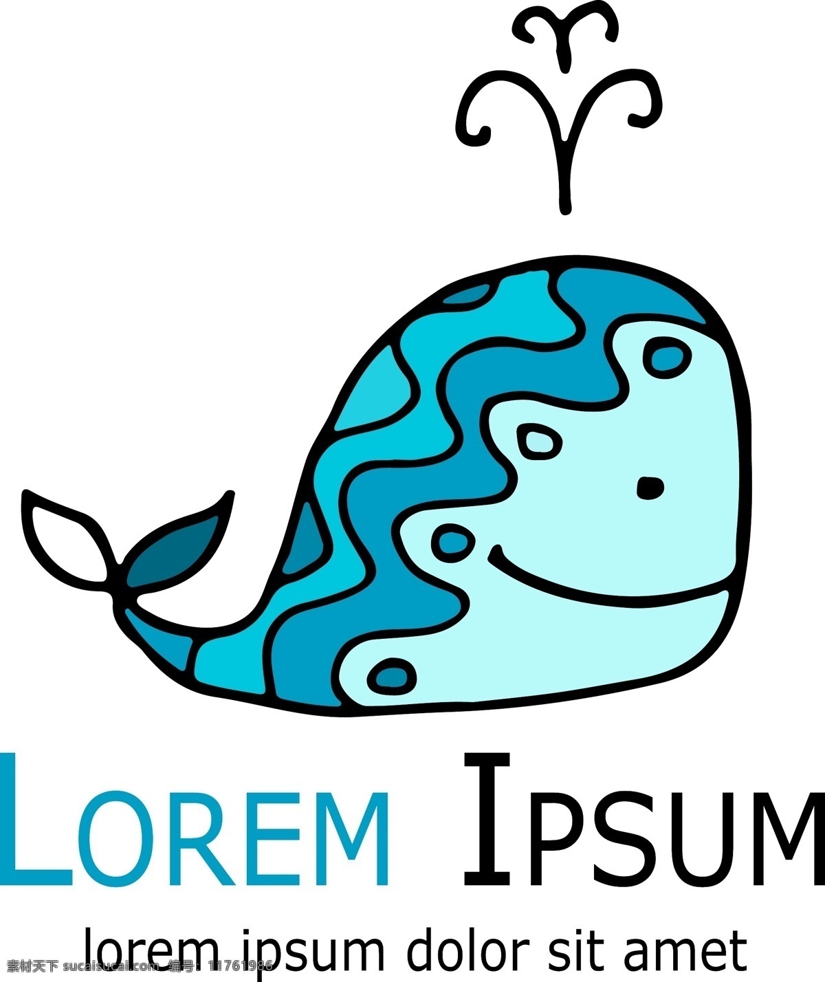 蓝色 手绘 海豚 商标 创意 海洋 运动 logo