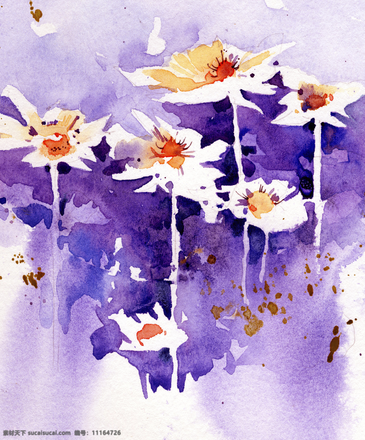 梦幻 水彩 花朵 高清 绘画 无框画 梦幻花朵 水彩植物 美丽鲜花 漂亮花朵 花卉 鲜花 手绘花 水彩手绘 水彩花 紫色渲染花 白色