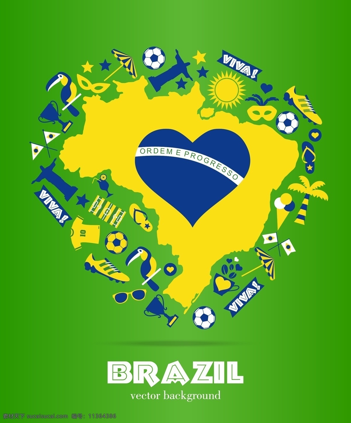 巴西 世界杯 矢量 巴西国旗 巴西世界杯 旅行元素 模板 设计稿 素材元素 纹样设计 足球赛 巴西地图 足球纹样 心形纹样 国旗纹样 源文件 矢量图
