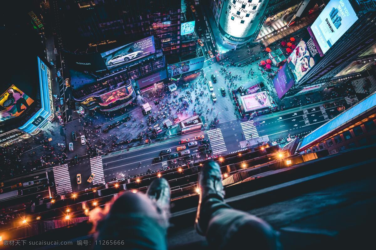 时代广场 夜景 夜晚 夜色 俯看 俯视 俯瞰 俯拍 彩色 纽约 城市 建筑 纳斯达克 登陆 建筑园林 建筑摄影