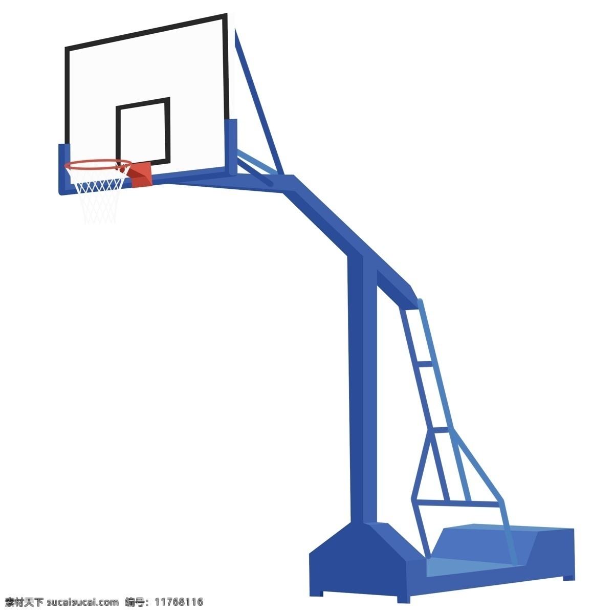 简约 篮球架 篮球 框 侧面 蓝色 扁平 商用 元素 球网 小清新 装饰 配图 nba 手绘风 2.5d 白色 篮板 篮球日