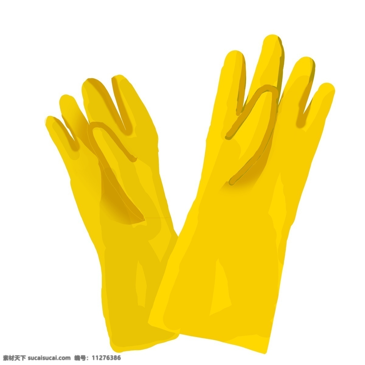黄色 的卡 通 橡胶 手套 清洁手套插画 黄色的手套 橡胶手套 卡通手套插画 节日插画 世界卫生日