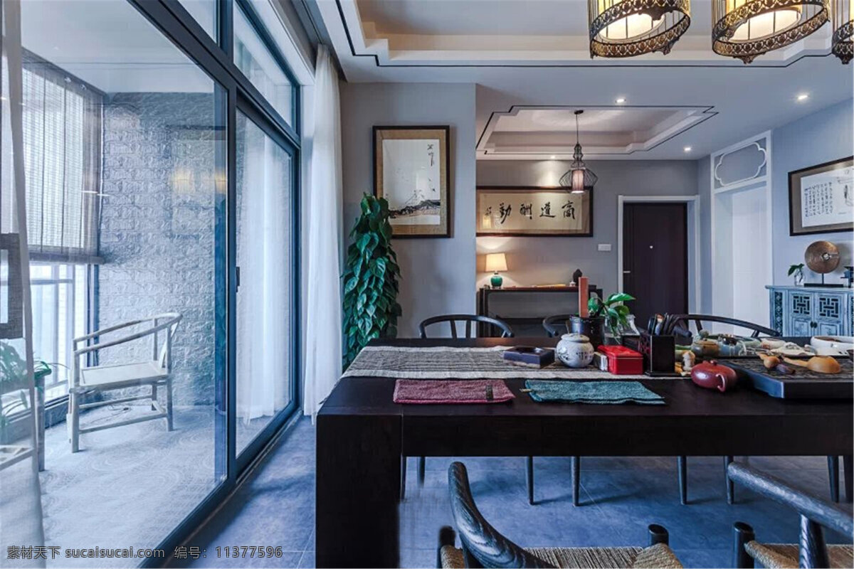 新 中式 茶桌 家装 效果图 家居 家具 家具设计 空间设计 室内设计 室内装修 装修设计 风格 环境设计 窗户 茶桌子
