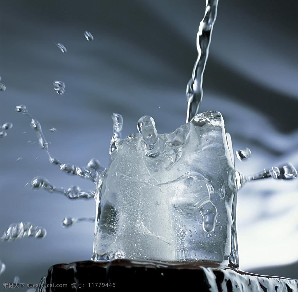 动感 水滴 冰块 立体 水花 水 背景图片