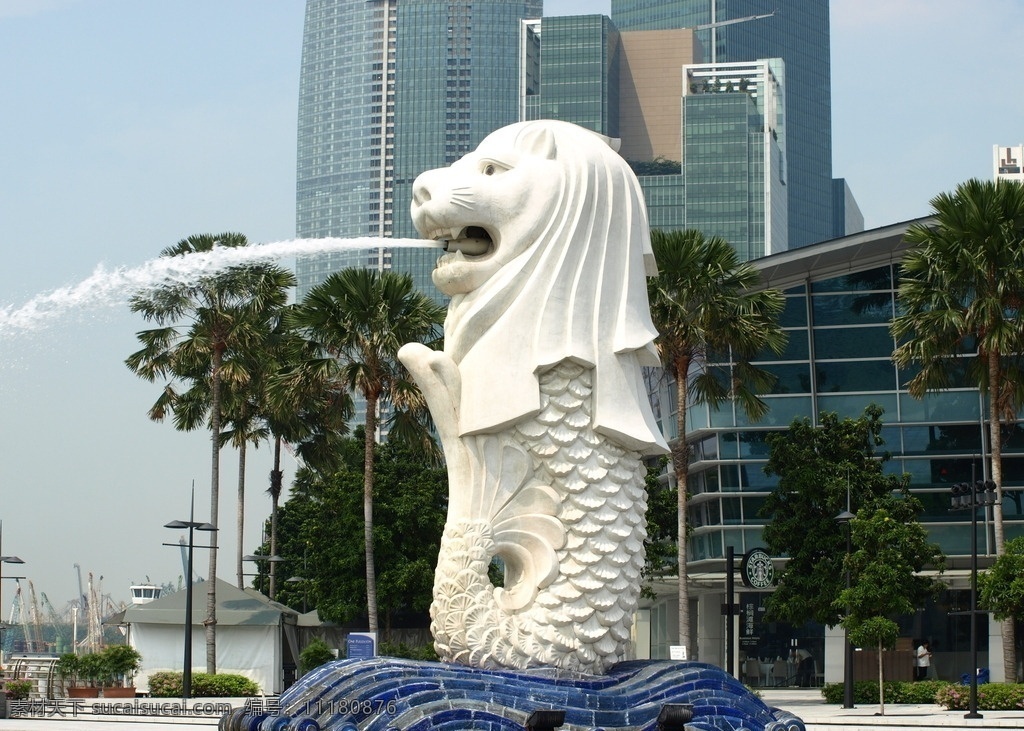 鱼尾狮 地标 新加坡 夜景 东南亚 建筑 公园景观 自然风景 旅游摄影 自然景观 建筑景观