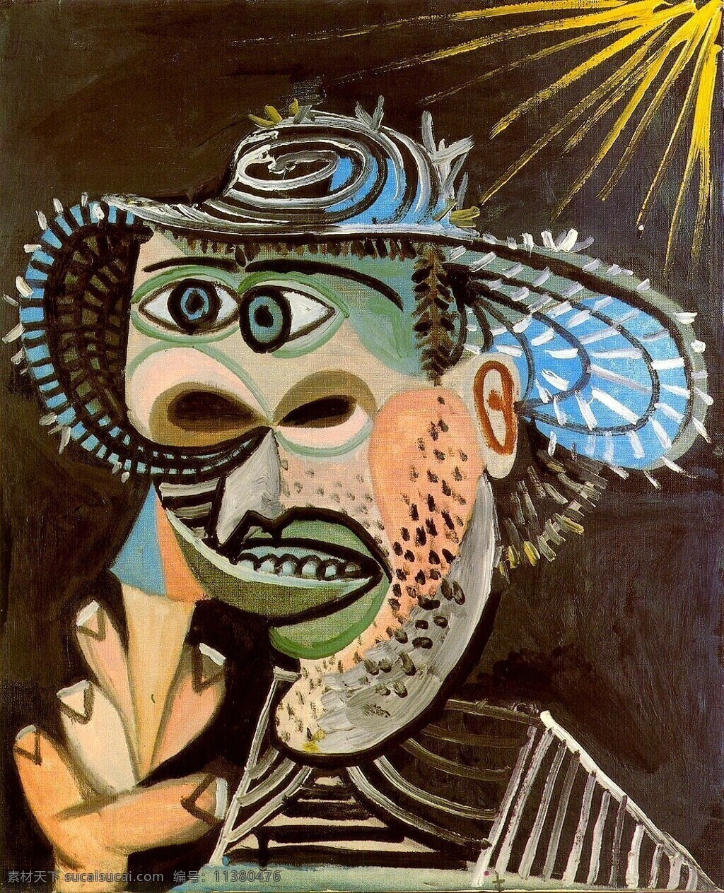 西班牙 画家 巴勃罗 毕加索 抽象 油画 人物 人体 装饰画 glace de cornet au homme 1938 装饰素材