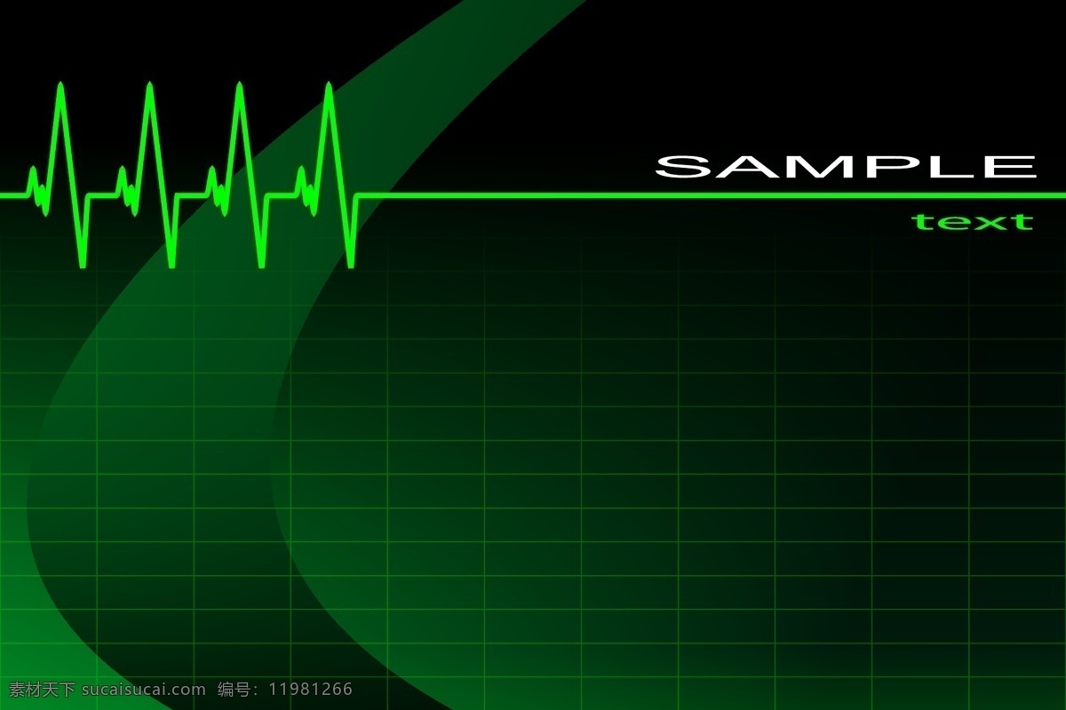 绿色 心电图 背景 背景图案 背景模板 底纹边框 矢量素材 黑色