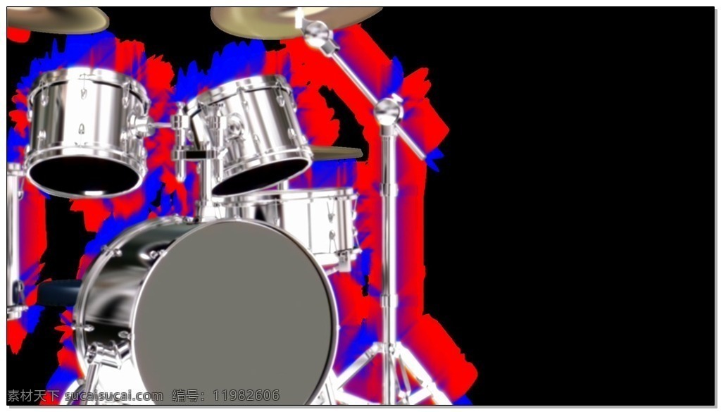三维 架子鼓 旋转 高清 视频 音乐 乐器 视频素材 视频特效 高清视频素材 合成视频素材