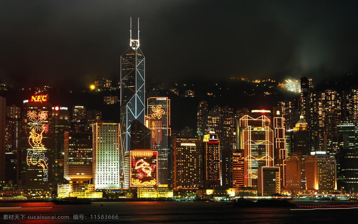 超 清晰 香港 夜景 超清晰 回归10周年 建筑园林 建筑摄影 回归 周年 摄影图库 300