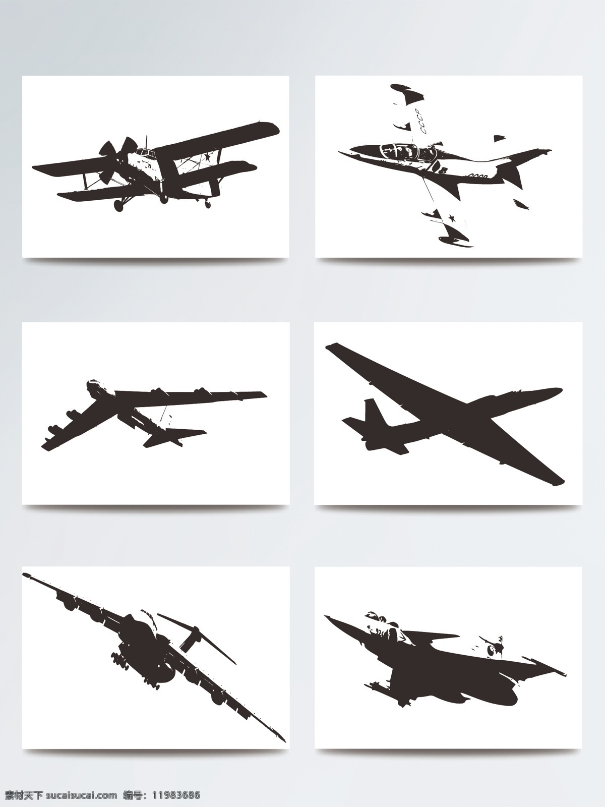 ai格式 飞机 黑白 剪影 军事 矢量素材 素材元素 隐形战斗机 战争 矢量飞机素材