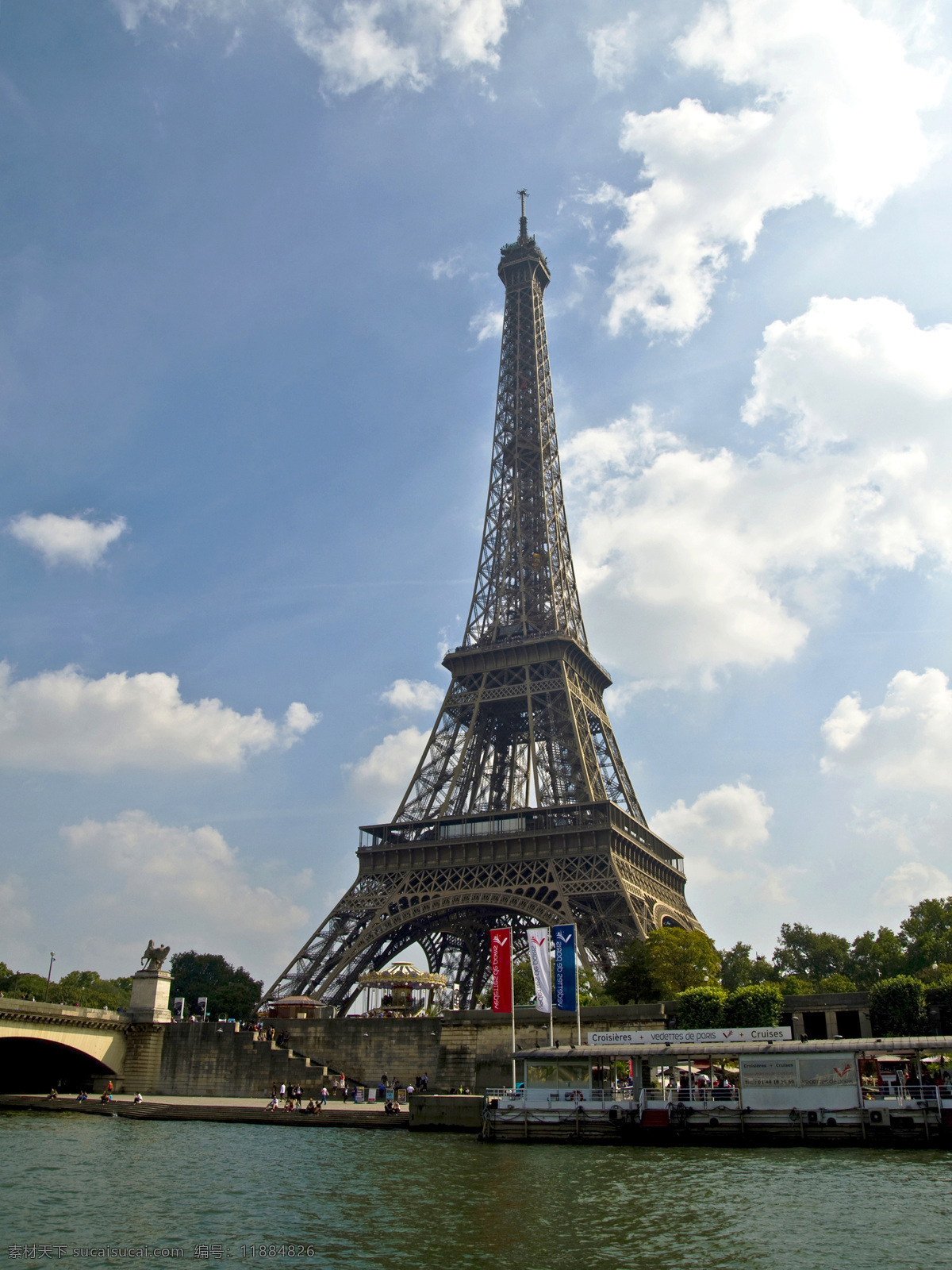 塞纳河畔 上 埃菲尔铁塔 法国 巴黎 著名 标志建筑 巴黎市景 旅游摄影 国外旅游
