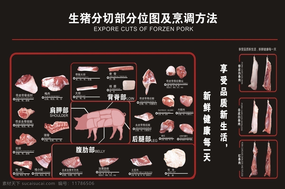 生猪肉分切部分位图素材图片下载-素材编号11786506-素材天下图库