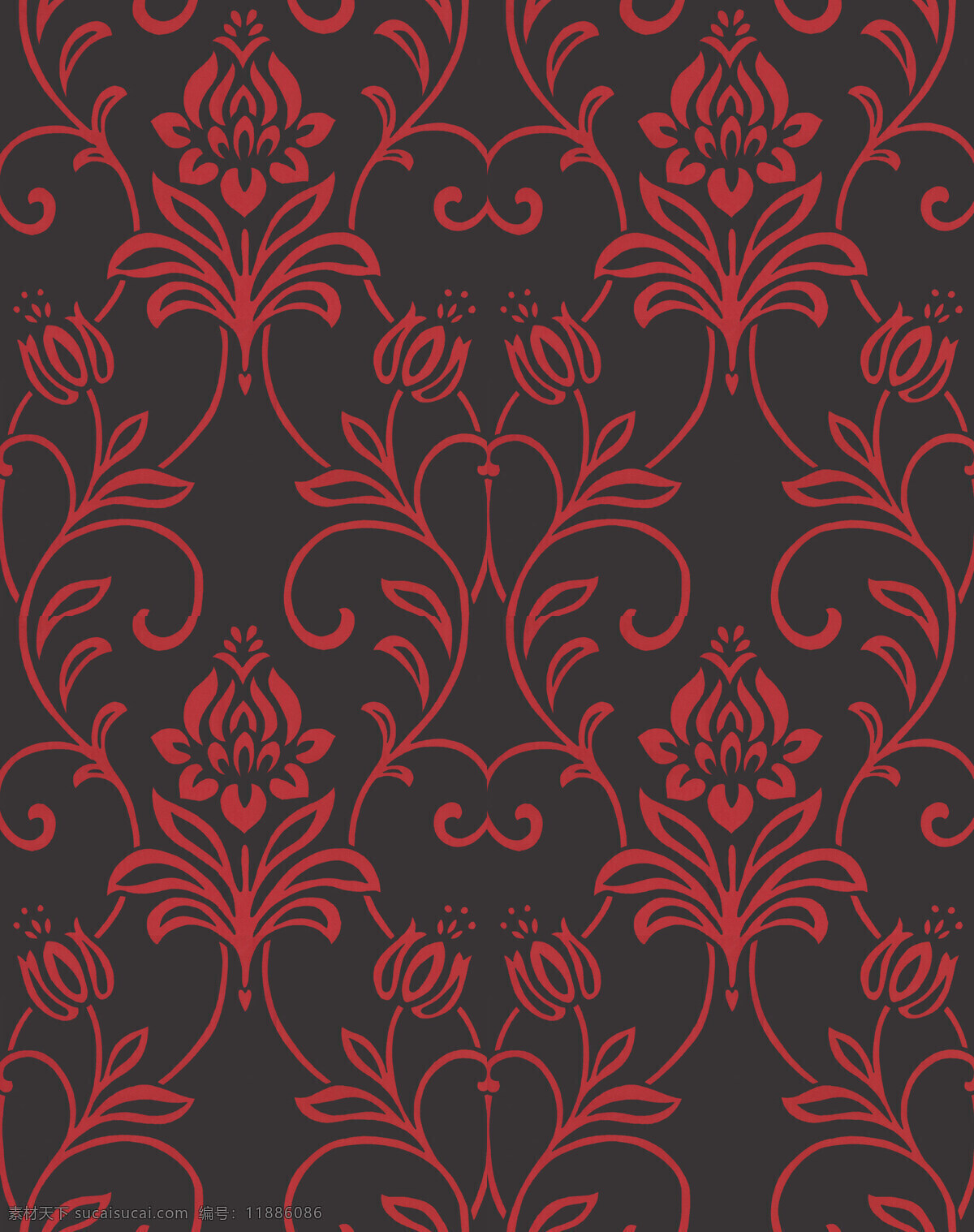 花纹 红色 咖啡色 无缝 壁纸 贴图 简欧 格莱美 3d 材质