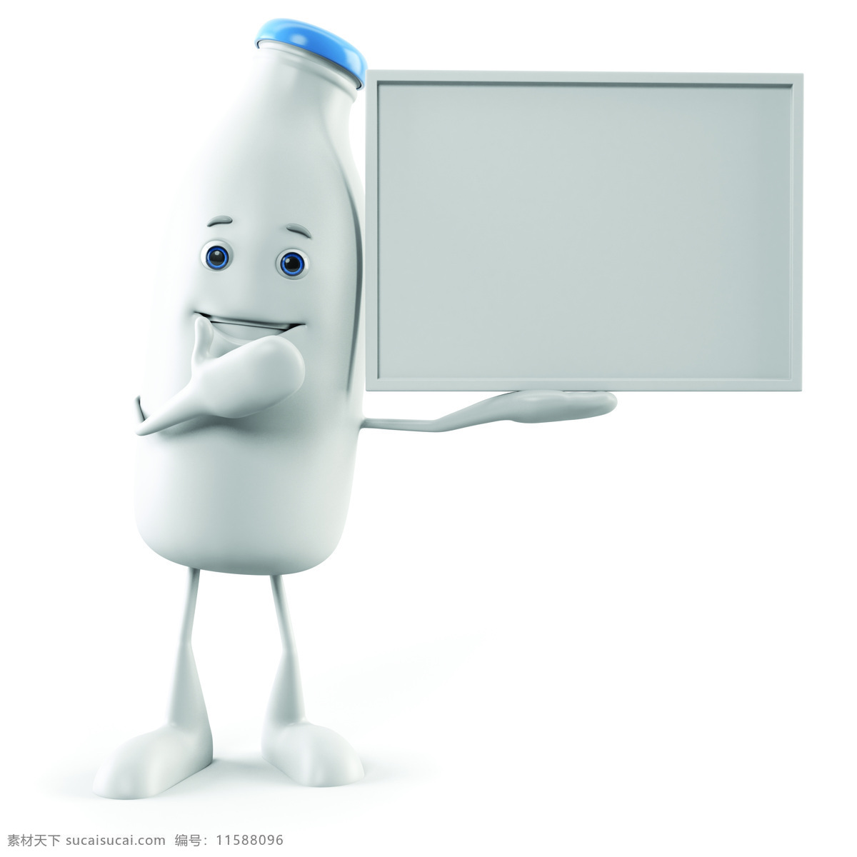 3d设计 白板 表情 公告栏 广告牌 卡通 可爱 漫画 3d 牛奶 空白 展板 矢量图