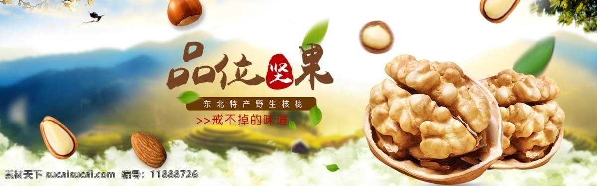 特产 坚果 核桃 轮 播 banner 广告 生态 海报 松子 正宗