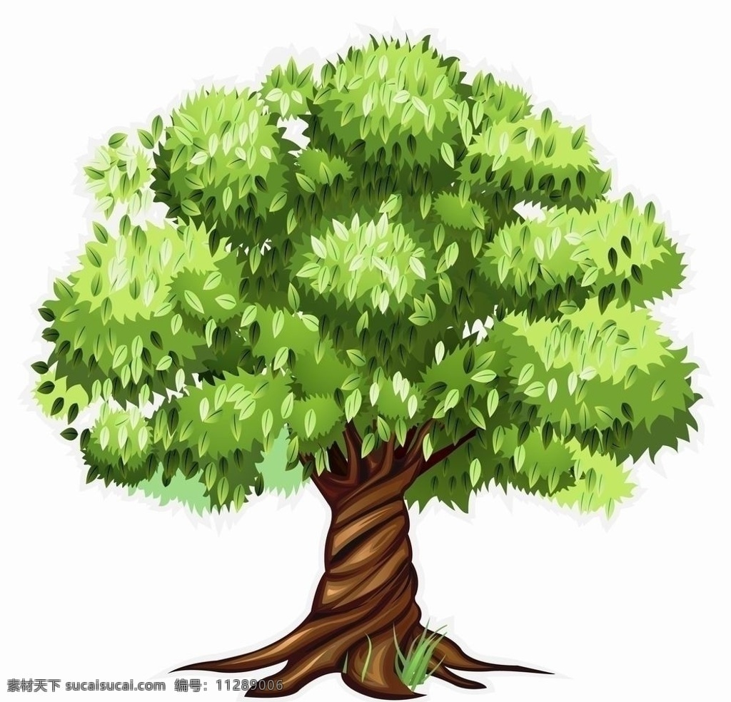 手绘绿树 手绘 绿树 树木 植物主题 树木树叶 生物世界 矢量