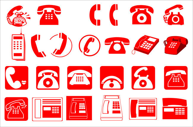 电话标志 电话标识 电话素材 联系电话 电话图标 白色