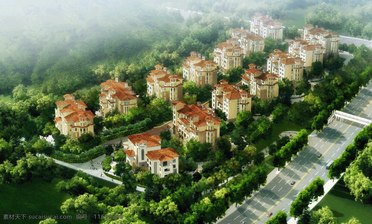 高档公寓 建筑 鸟瞰 公寓 小区 建筑设计 鸟瞰图 园林景观 园艺设计 房地产设计 3d 效果图 环境家居