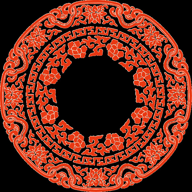 圆圈花纹素材 过年素材 新年素材 红色 花边素材 鸡年素材 新年 福字素材 福字 环境设计 室内设计