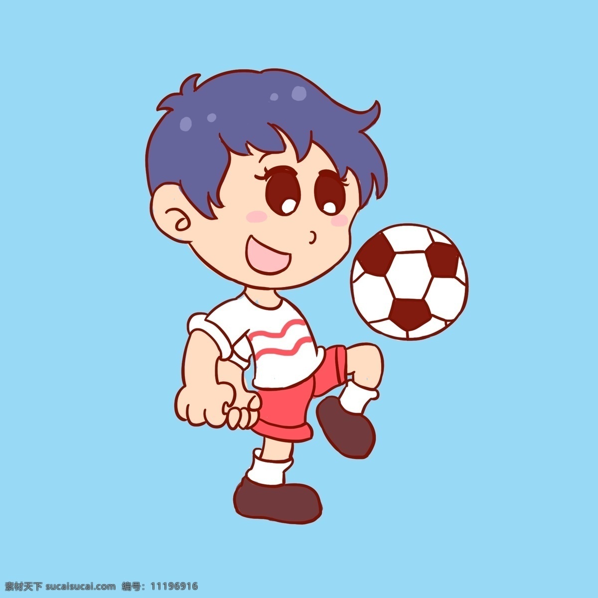 男孩 踢 足球图片 踢球 足球 运动 手绘 卡通男孩