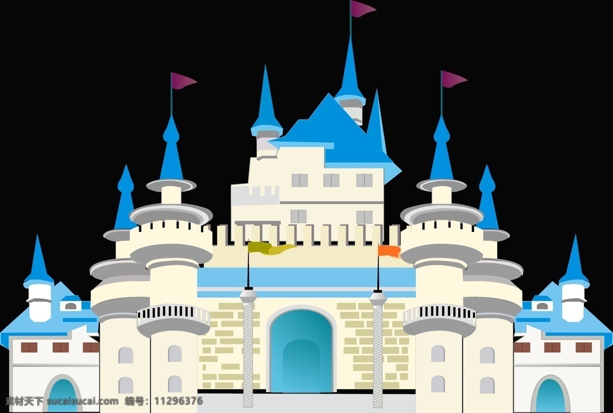 卡通 城堡 房子 矢量图 原创设计 原创展板