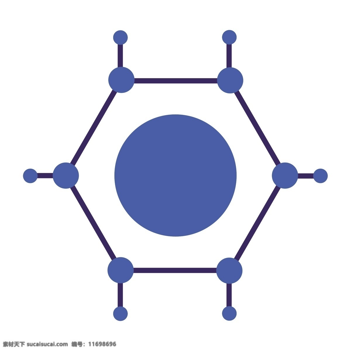 蓝色 多边形 基因 机构 卡通 图标 科技 圆点 网络 工程 矢量图 扁平化 卡通图标