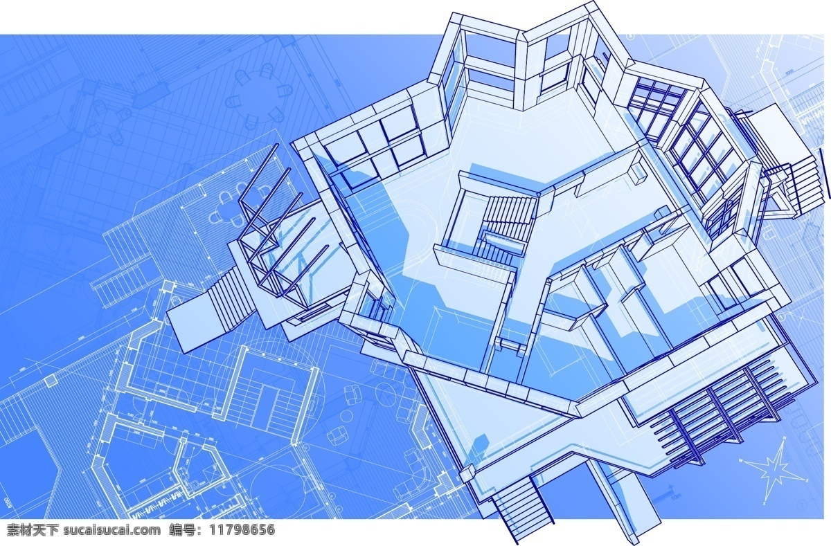 房子 建筑模型 矢量图 其他矢量图