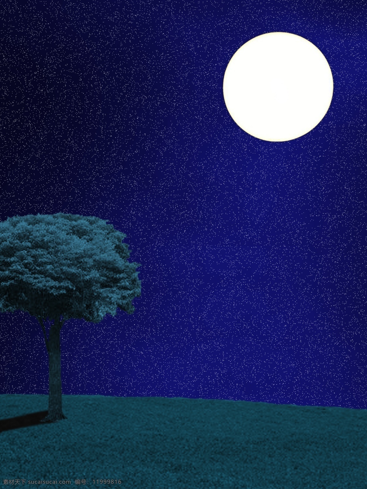 月夜星空 夜空 月亮 晚上 夜晚 ps 分层 星空 树 草坪 草地 背景 月夜 月光 月 星星 自然景观 自然风光