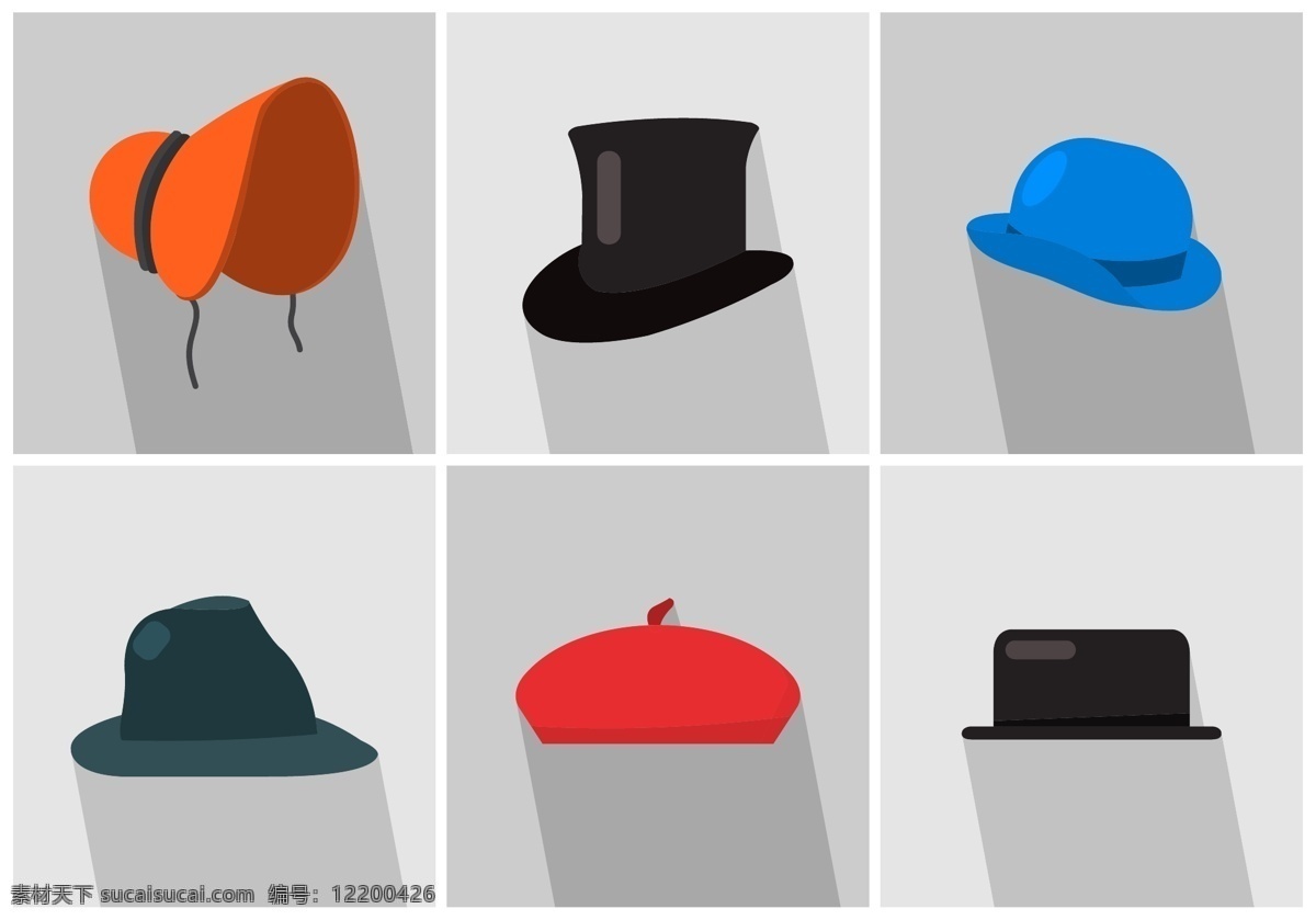 向量的帽子 帽子 复古的 孤立的 插图 年份 集 顶 图标 时尚 老绅士 淑女 黑色的剪影 收藏 白色 风格 时髦 配件 优雅 背景 女士们 男人 女的 传统的 平坦的 男性的 经典的 长长的影子 女士们的帽子