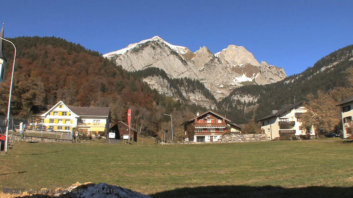 瑞士 阿尔卑斯山 房子 山羊 股票 视频 草 场景 家庭 景观 看风景 绿色 山 山峰 吐根堡 树 甘美 视频免费下载 其他视频