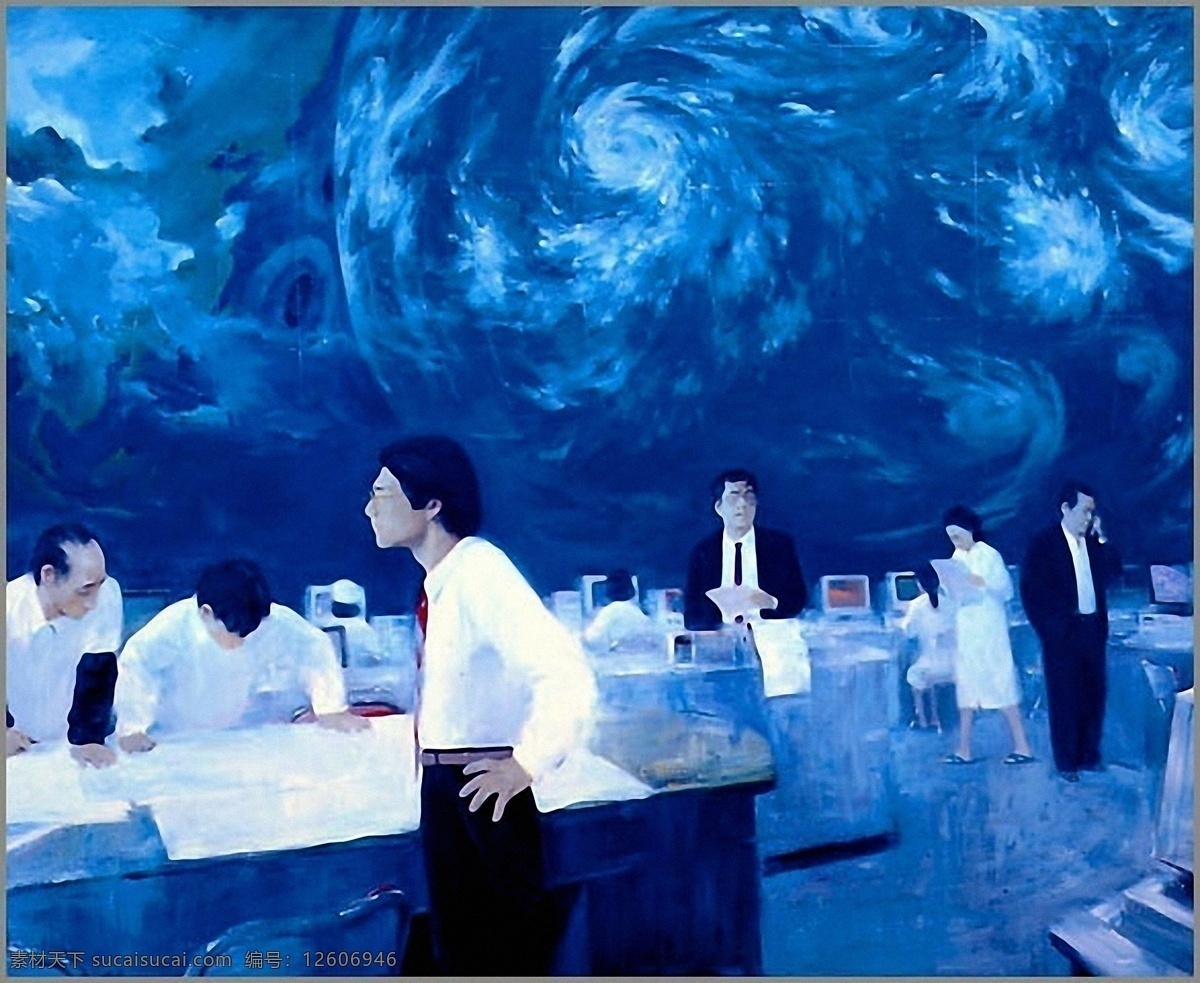 人物画 中国 油画 中国油画 设计素材 人物肖像 油画世界 书画美术 蓝色