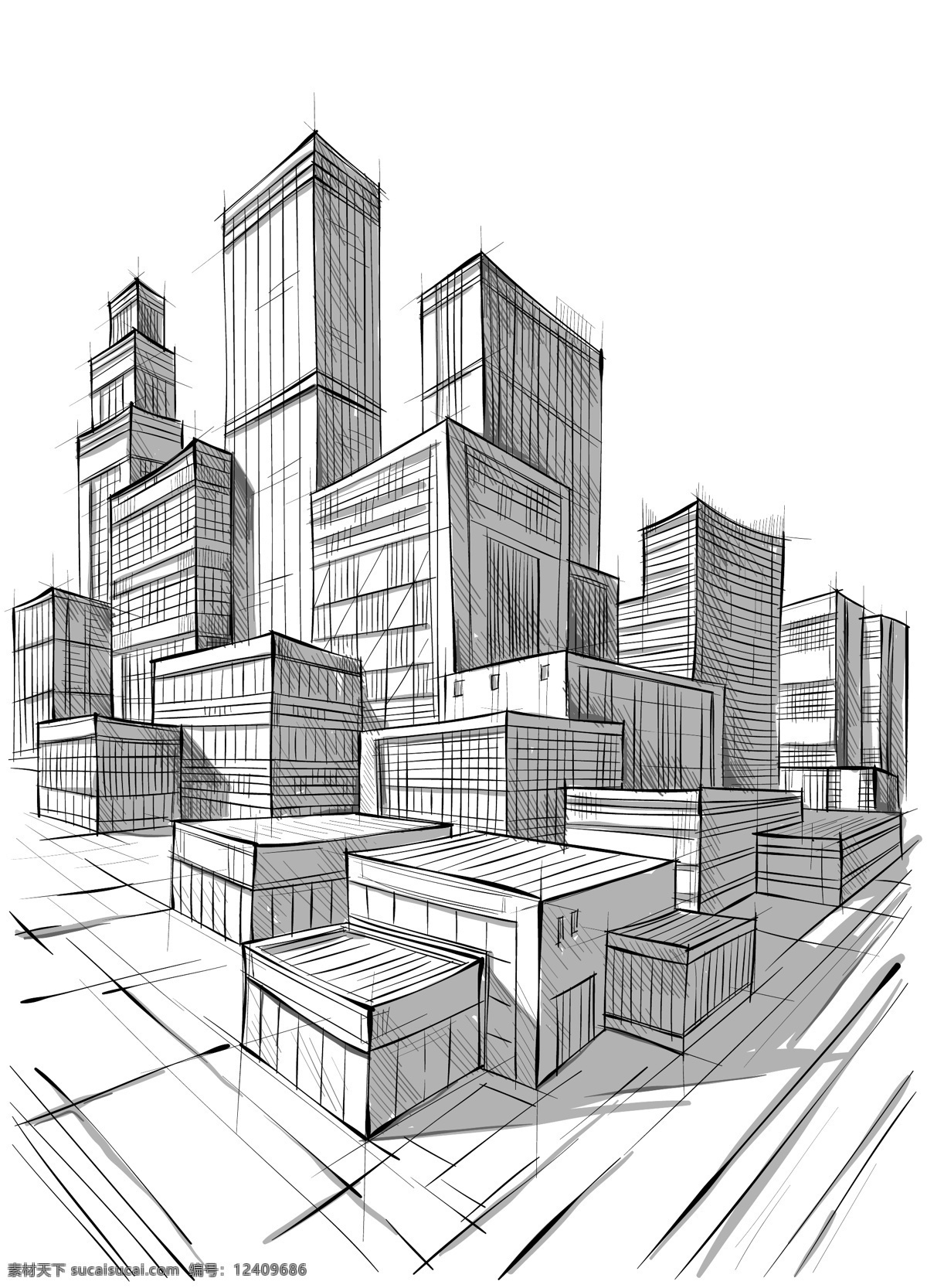 素描城市建筑 素描 高楼 大厦 建筑群 住宅 城市 都市 建筑 手绘 背景 矢量 城市建筑主题 城市建筑 建筑家居