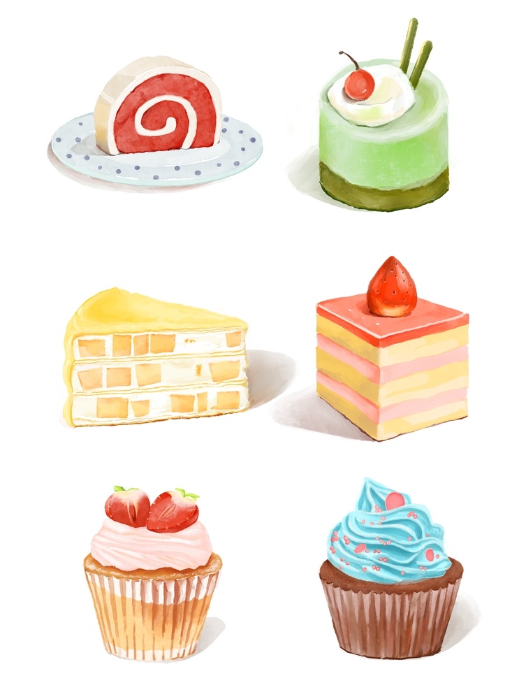 蛋糕元素图片 蛋糕 蛋糕元素 卡通蛋糕 手绘蛋糕 草莓蛋糕 芒果蛋糕 06元素