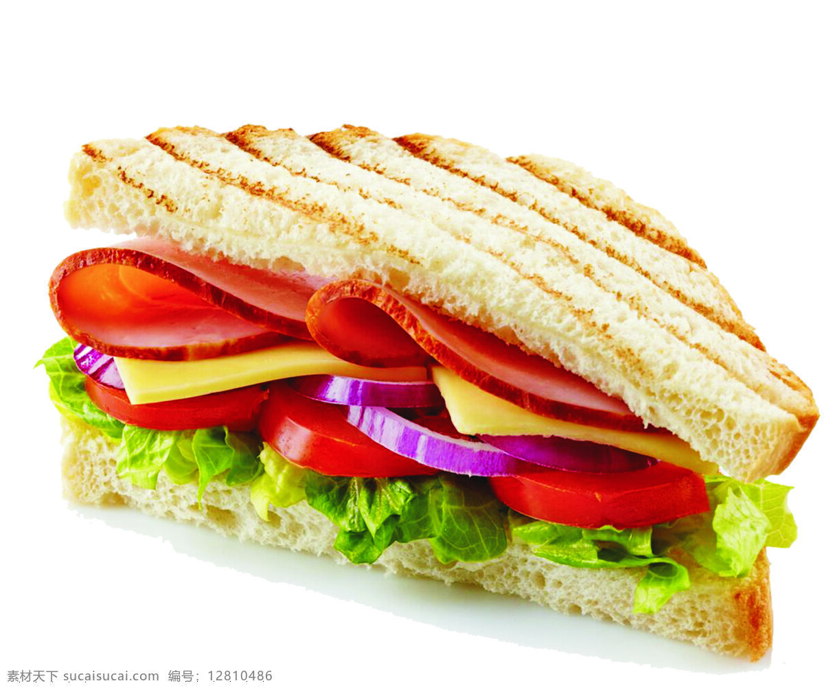 汉堡 面包片 蔬菜三明治 面包