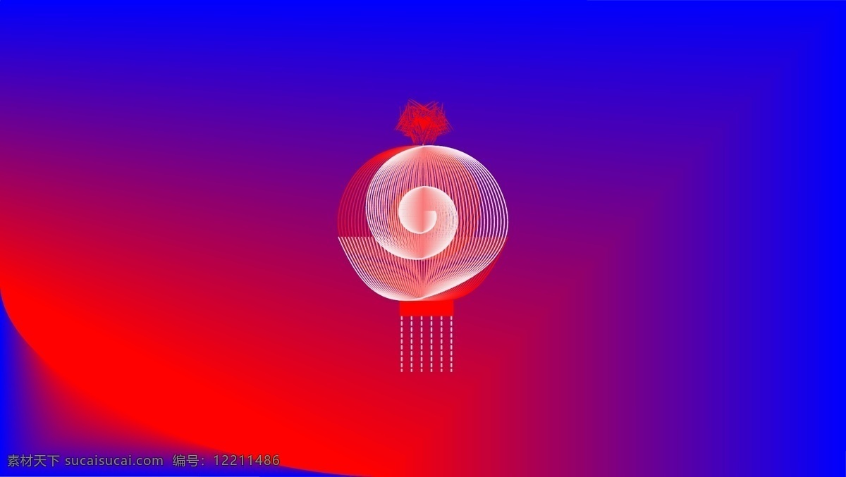 蓝 底 红色 背景 素材图片 蓝底 渐变 灯笼 线条 取暖器形状 底图立体 可修改 矢量 生活 百科 展板 宣传 现代科技 科学研究