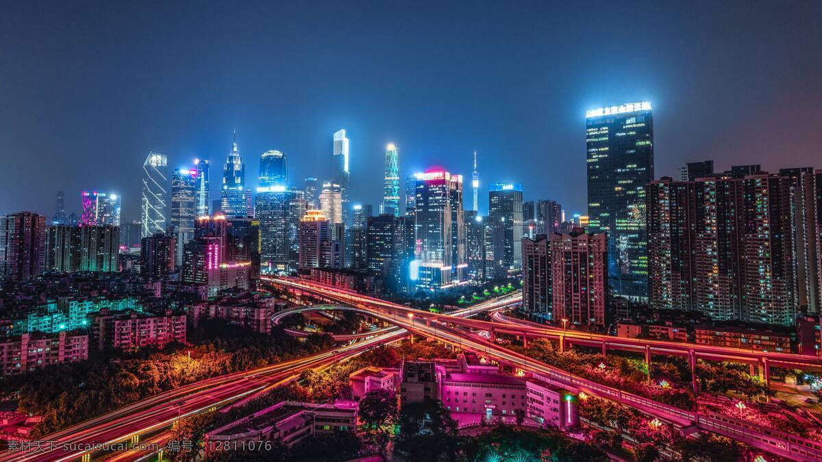 广州 立交桥 夜景 美景 广州塔 旅游摄影 国内旅游