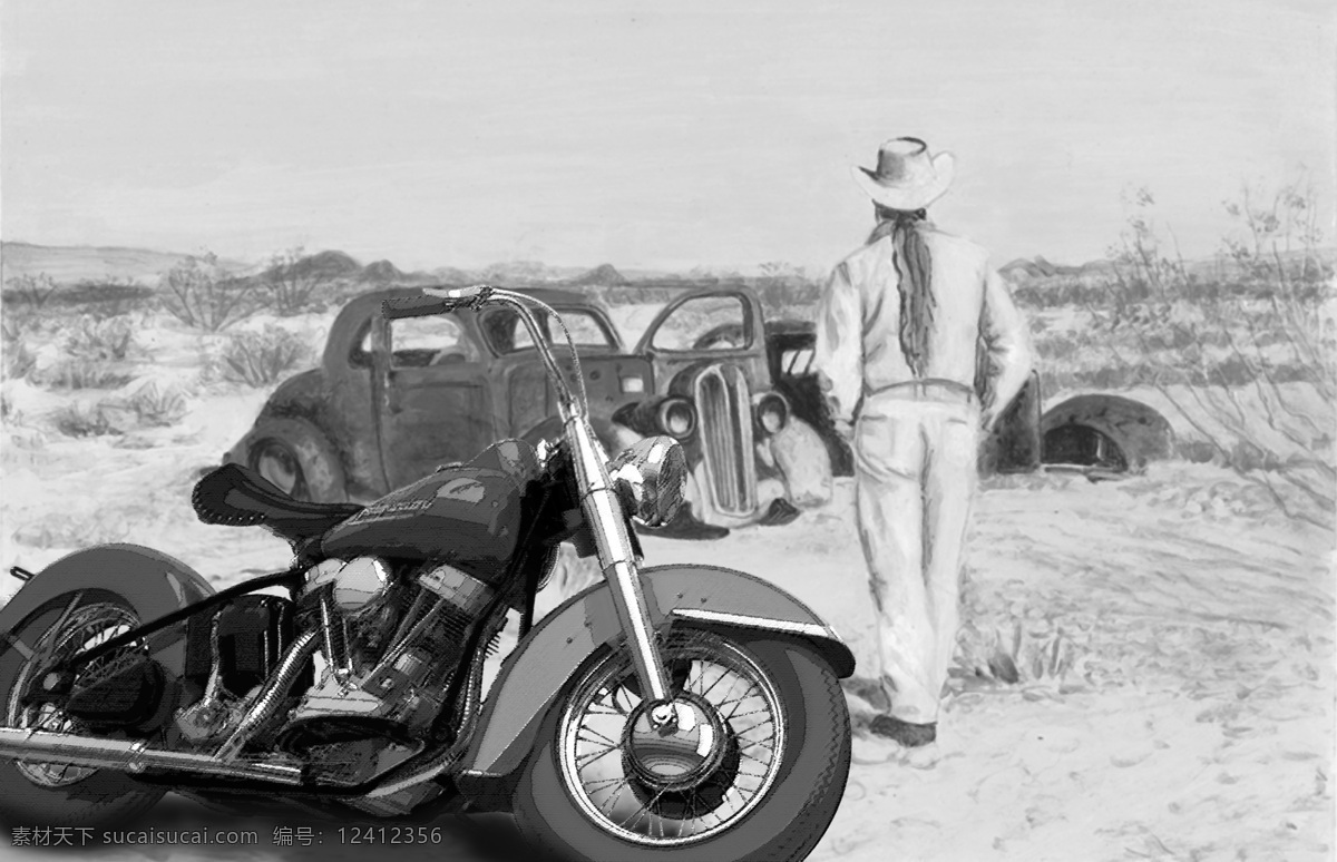 fl 1952 摩托车 三轮车 前端 哈雷戴维森 3d模型素材 其他3d模型