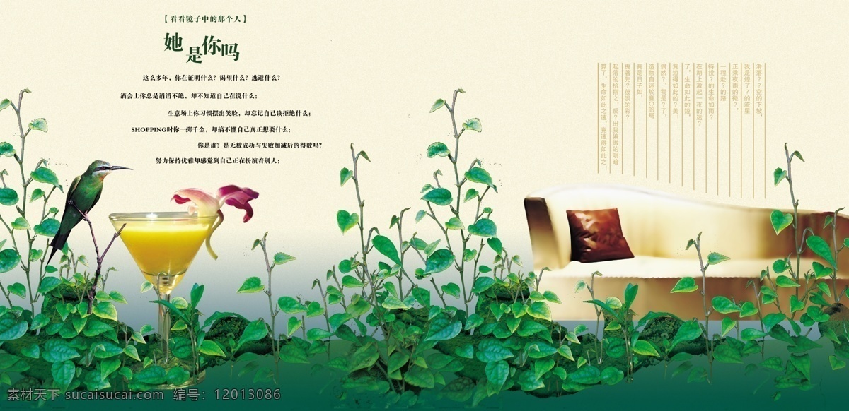 龙腾 广告 房地产 花瓣 龙腾广告 绿叶 平面广告 分层 源文件 沙发 树叶 小鸟 就被 psd源文件