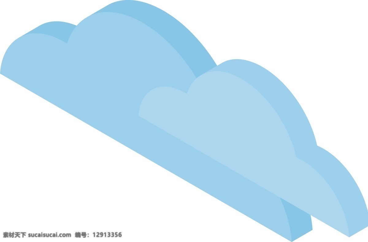 蓝色 圆弧 创意 云朵 元素 大自然 风景 装饰 保护环境 漂浮