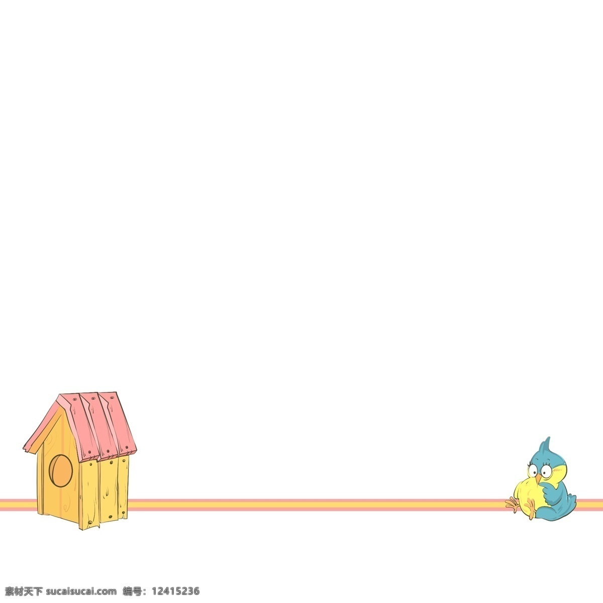 分割线 鸟 卡通 插画 可爱的小鸟 卡通插画 分割线插画 简易分割线 装饰插画 动物 房子