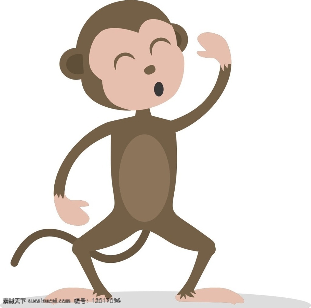 卡通猴子 猴子 猴子招手 微笑的猴子 手绘猴子 卡通设计