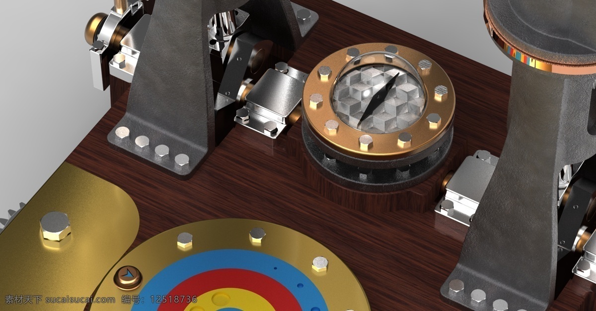 蒸汽 朋 克 指南针 罗盘 3d模型素材 电器模型