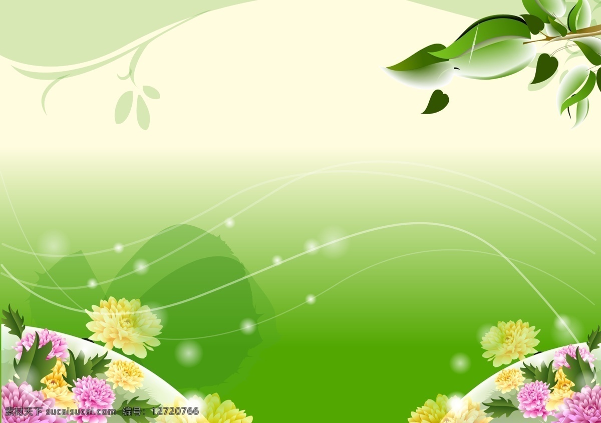 绿色生态 背景 绿色 ps模板 鲜花 背景素材